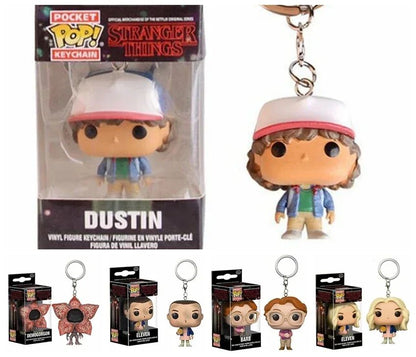 Chaveiro Funko de bolso ELEVEN demogorgon DUSTIN Barb steve Chaveiro Bonecos Colecionáveis ​​de Figuras de Ação Brinquedos para crianças Presentes