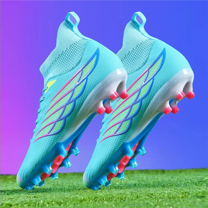 High Ankle Sports Footwear FG/TF Kids Soccer Cleats Football Boots Professional Men's Soccer Shoes Krampon Outdoor Sneakers 2025
