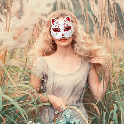 5-50Pcs Cat Fox Mask Halloween Blank Mask Costume for Adults for Holiday Party Role playing accessories