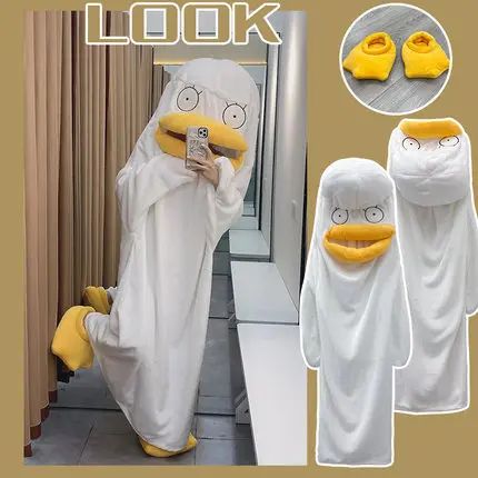 Cartoon Pajamas Funny Gintama Elizabeth Cosplay Women Men Sleep Blanket Nightgown Anime Sleeping Bag and Shoes Plus Size Costume