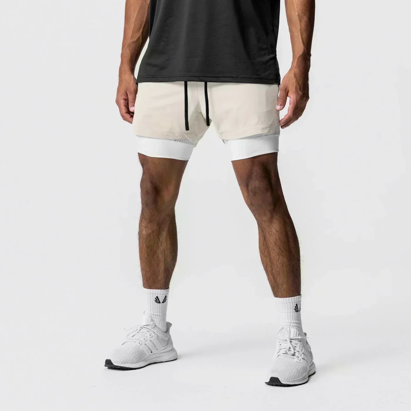 Dragon Ball Men's Double-layer Shorts Son Goku Summer Japanese Anime Fake Two-piece Sports Fitness Quick-drying Shorts