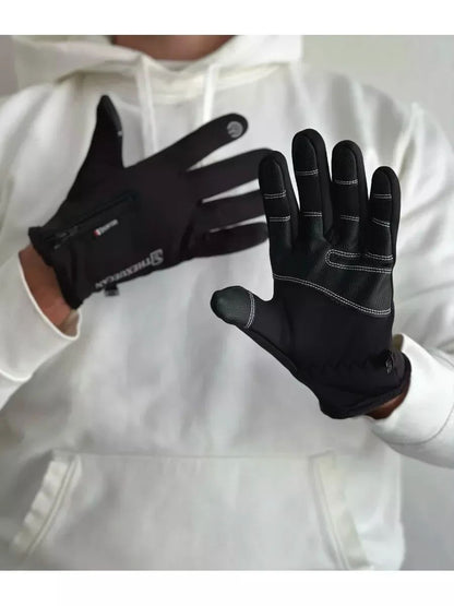 Luvas de Motocicleta Inverno Térmicas Forradas com Lã Inverno Pele Amigável Ciclismo Impermeável Antiderrapante Tela Sensível ao Toque Luva de Esqui Quente