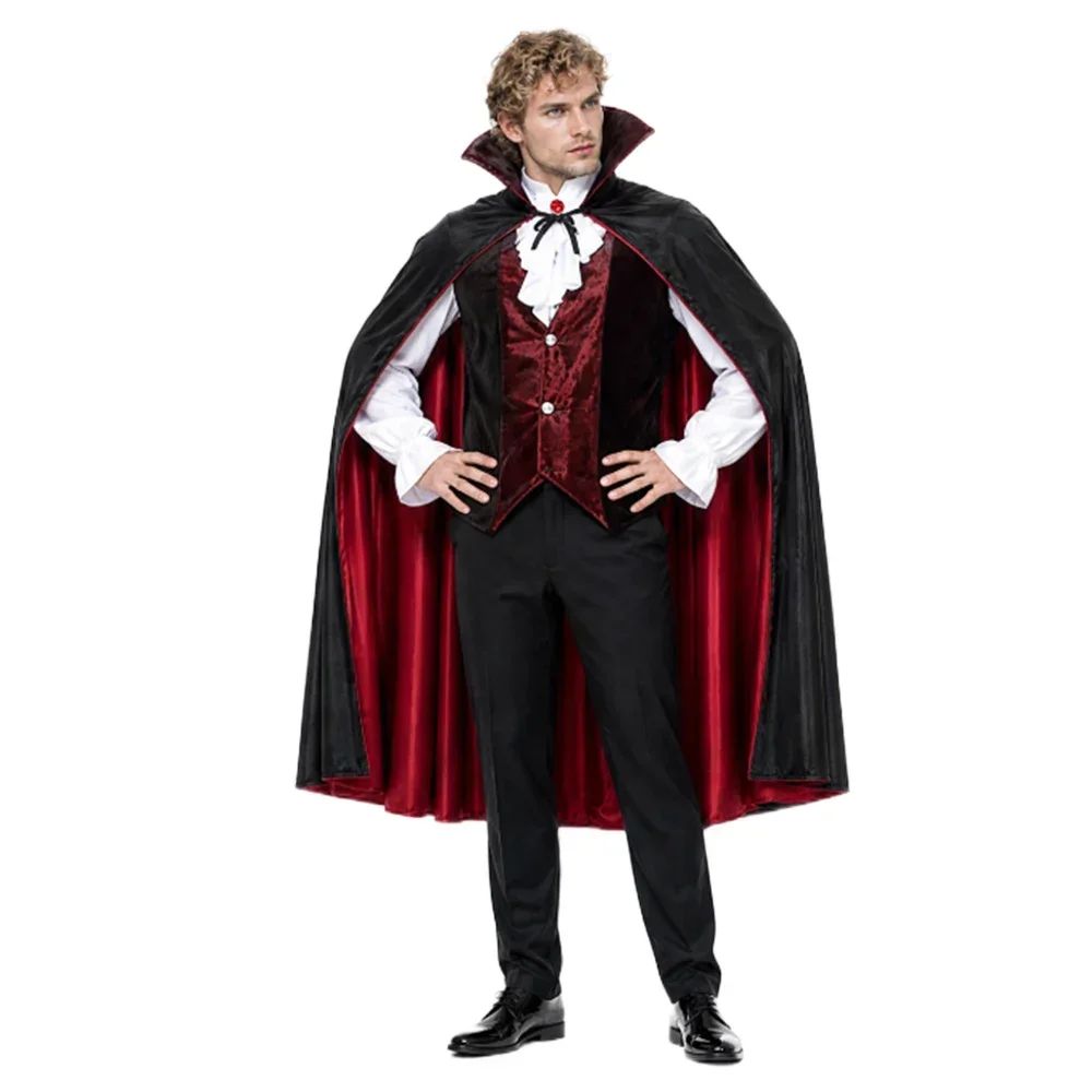 Adult Vampire Costume Men's Medieval Gothic Costume Set Suitable for Halloween Parties Movie Theme Cosplay Costume