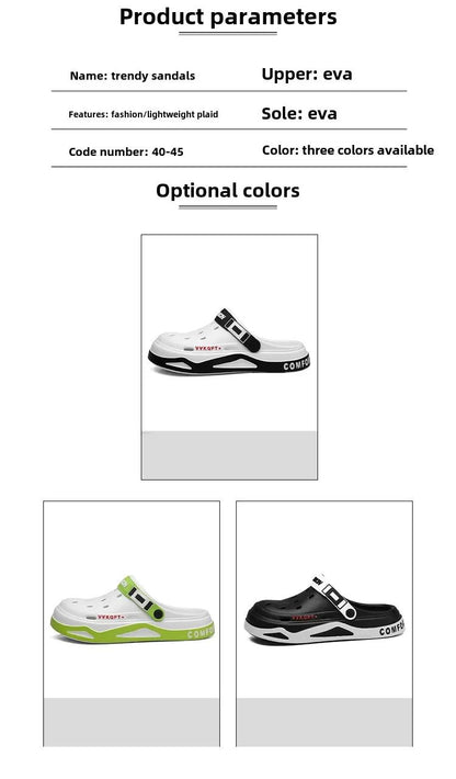 New fashion sandals Men's EVA casual comfortable hole garden shoes outdoor men's beach sandals indoor home unisex slippers