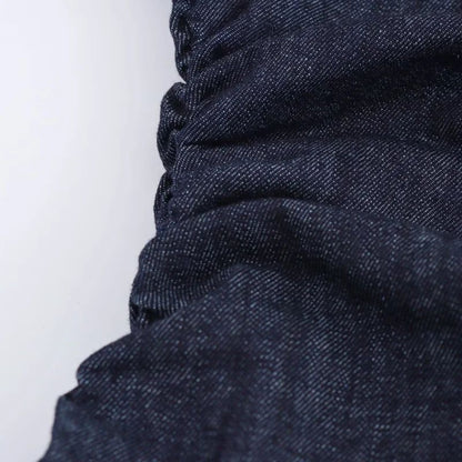 2025 traf Spring New 1975 series denim MIDI dress with lapel side zipper fashion