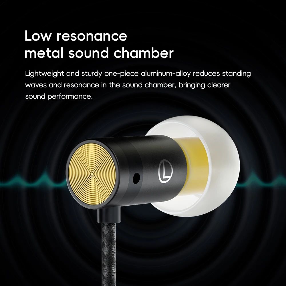 Fone de ouvido HiFi HiBy Yves 6mm Micro-dinâmico banhado a titânio, Driver de alta magneticidade, Câmara de baixa ressonância, Isolamento de ruído, Amigável à pele