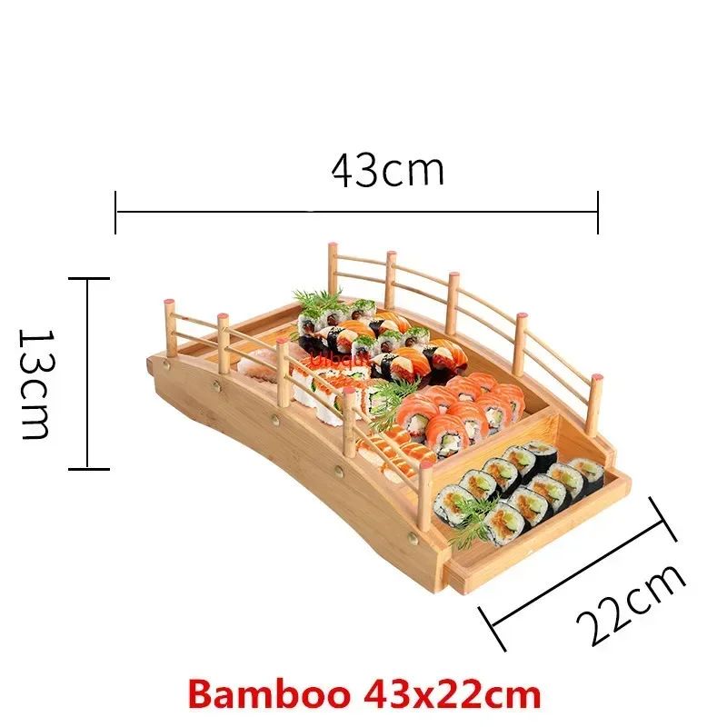Ponte de Sushi de Madeira Japonesa Barcos Pinheiro Criativo Sushi Sashimi Prato Bandeja Louça de Sushi Decoração Enfeite