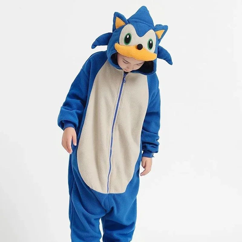 Girls Boys Cartoon Sleepwear Kids Children Cute Sonic Onesies Animal Flannel Pajamas For Christmas Halloween Party