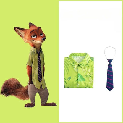 2026New Zootopia Nick Fox Clothes Coswear Children's Boys Performance Costumes Adult Fox Nick
