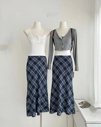 Plus Size Plus Size Plaid A- Line Mini Skirt Knee-Length Fashionable Autumn Winter Women's Clothing Chinese Style Casual Eleg...