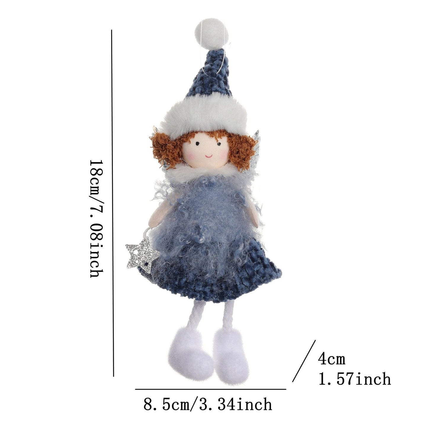 Christmas plush antlers angel girl pendant Christmas tree pendant creative doll pendant gift