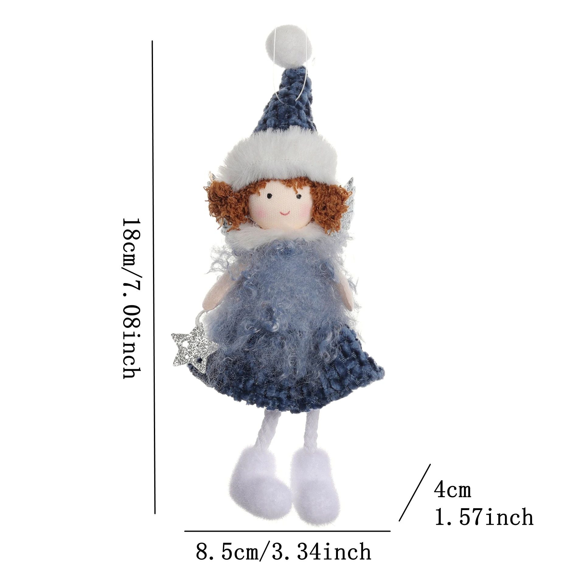 Christmas plush antlers angel girl pendant Christmas tree pendant creative doll pendant gift