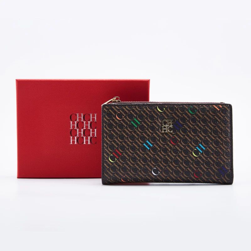 Printed Women's Long Wallet Luxury Brand Retro Classic PVC Material 2025 New Fashionable Simple Card Bag