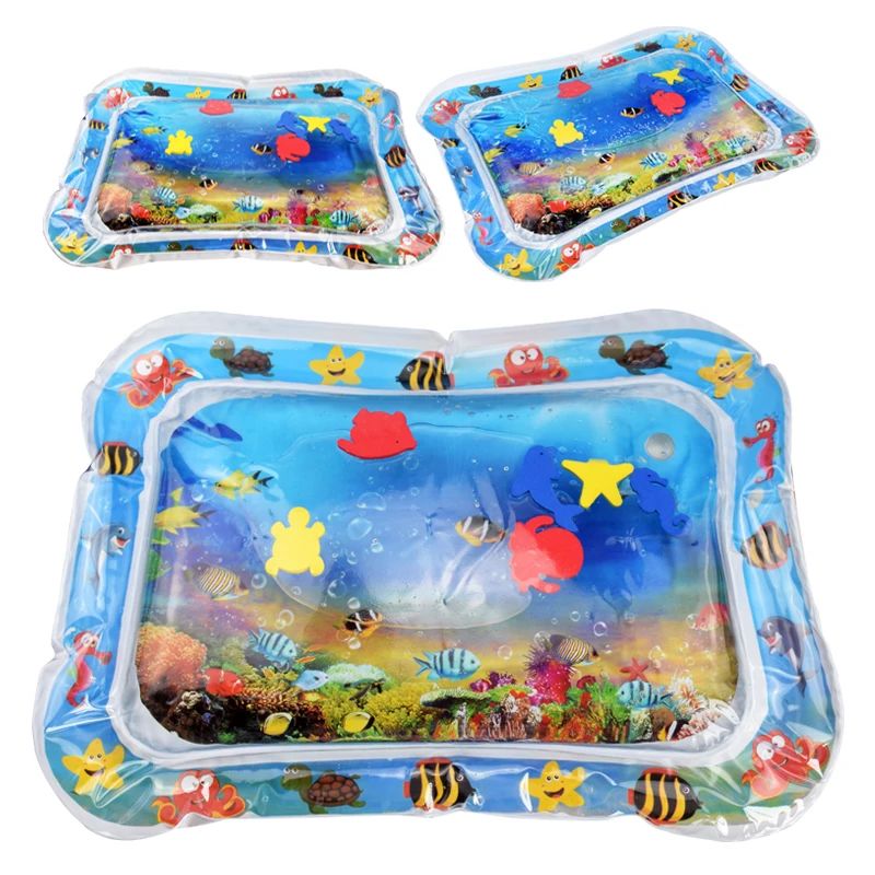 Almofada de Atividades Aquáticas Criativas para Bebês Tapete Inflável para Barriga para o Desenvolvimento Sensorial Brinquedos de Atividades Aquáticas para Bebês e Crianças Pequenas