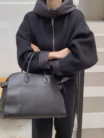 New Coats and Jackets Autumn Winter New Elegant Hooded Detachable Lace Up Short Woolen Coat Korean Fashion Casual Loose Jackets