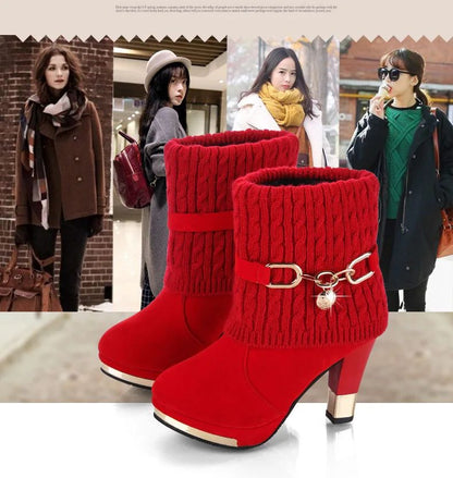 Sapatos femininos de salto agulha super alto com plataforma, sapatos de salto alto, scarpins femininos, botas de tornozelo de camurça bico fino para mulheres, botas de salto grosso NOVO