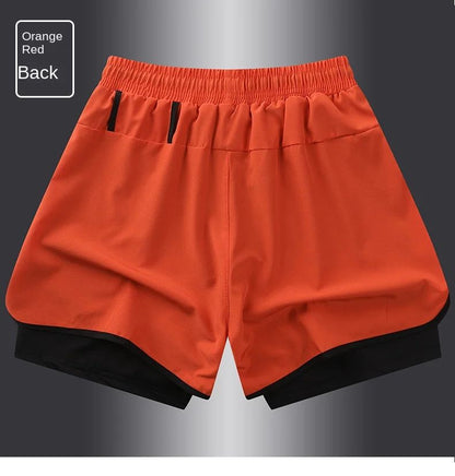 ? S-5XL ?2025 Sports Three Piece Pants Summer Popular Anti glare Double layered Sports Shorts for Men and Women Couples Ru