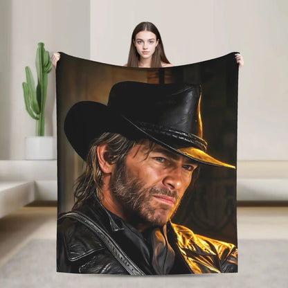 Arthur Morgan Cool Cowboy Movie Blanket  Super Soft Throw for Travel Office Bedding Outdoor Use  Perfect Bedspread Gift
