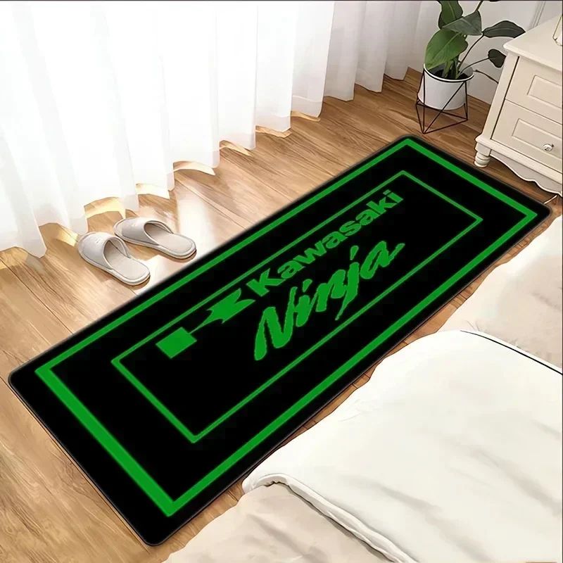 Garage Mat Motorcycle Carpet Racing Cool Moto Display Kawasaki Carpet for Kawasaki Motorcycle Area Rug Anti-slip Floor Decor Rug