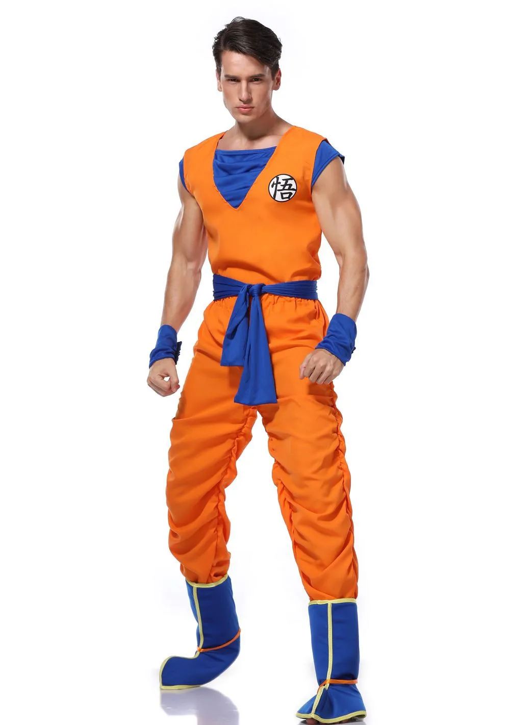 Halloween Japanese anime Adult Orange Suits Son Goku Masquerade Cosplay Anime Superheroes Role Play Dress Up