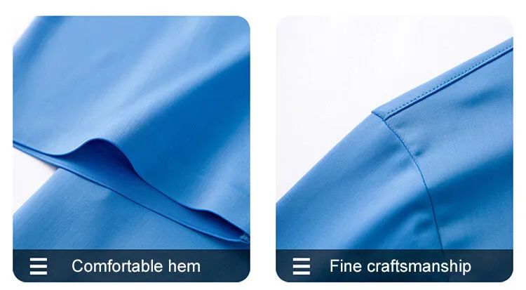 Men's Ice Silk Business Shirt Short Sleeve Anti-wrinkle Iron-free Seamless Shirt Highly Elastic Comfortable Wear Gift for Man