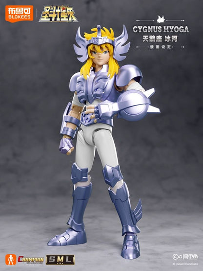 Novos Blokees Saint Seiya Champion Version Camus de Aquário Hyoga de Cisne Bonecos de Ação Kit de Montagem Modelo Coleção de Estatuetas