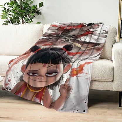 Movie Blanket Skin friendly comfort warm soft plush blanket suitable sofa living room office bedroom NeZha 2