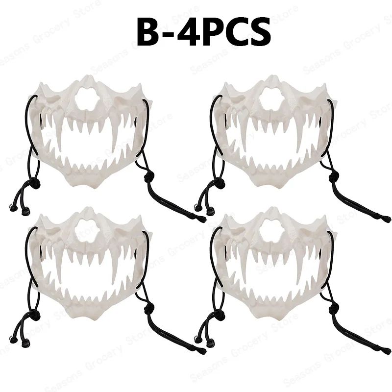 Halloween Half Face Mask Popular Dragon God Fierce Tiger Night Dog Man Wolf Costume Skull Performance Mask Mask Deadpool Terror
