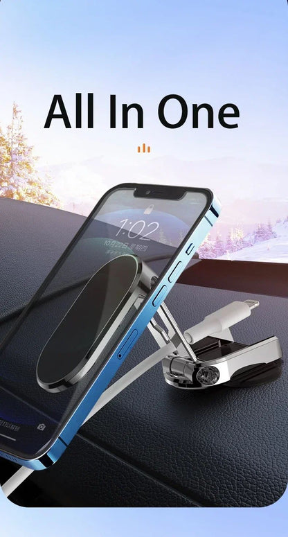 360° Rotation Magnetic Car Phone Holder Dashboard GPS Foldable Cell Phone Stand Mount For All Smartphones Universal Auto Bracket