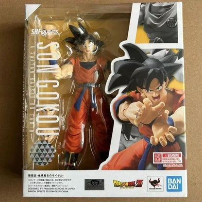 Original Bandai Dragon Ball Z SHF Son Goku 2.0 S.H. Figuarts A Saiyan Raised On Earth Action Figure Model Toys In Stock