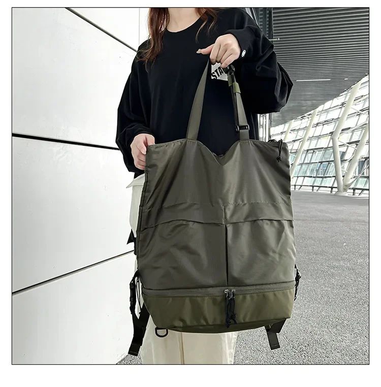 Mochila Unissex de Grande Capacidade Masculina e Feminina Mochilas de Nylon Impermeáveis Esportivas Modernas Mochilas Escolares Portáteis de Lazer Viagem