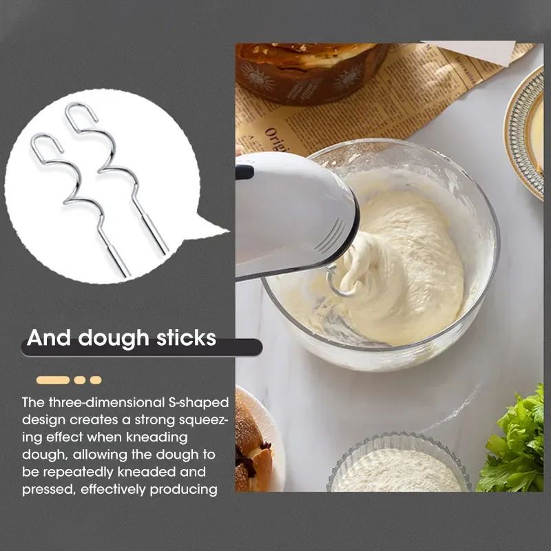 Handheld 7 Speed Automatic Electric Mixer Multi Functional for Food Egg Cream Cake Dough Mixing Baking Kitchen Home Use
