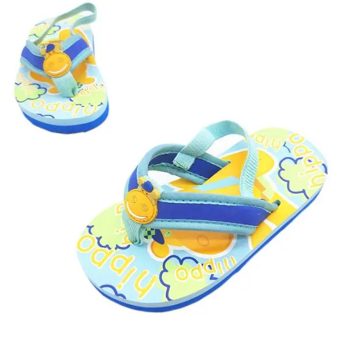 2025 Summer Children Cute Cartoon Animal Slippers Beach Shoes Kids Flip Flops Elastic Band Anti-slip Sandals Boys Girls Slippers