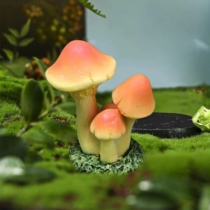 Mini Resin Mushroom Shaped Statue Waterproof Miniature Gift for Patio Bonsai Dollhouse Fairy Garden Desk Decoration Home Decor