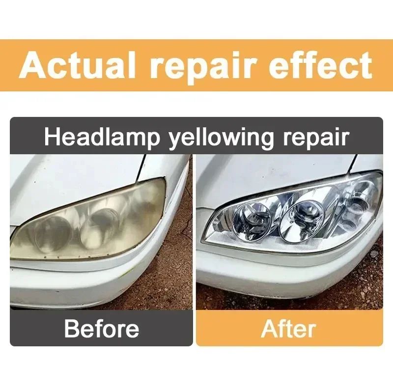 Spray Restaurador de Faróis para Carro Revestimento Anti-Oxidação Agente Polidor de Lâmpadas de Carro Restauração de Arranhões Limpeza de Sujeira