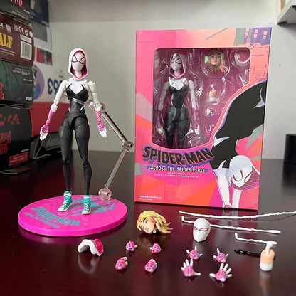 Anime Homem-Aranha Shf Figuarts Miles Morales Gwen Bonecos de Ação Gwen Aranha Mulher Estatueta Homem-Aranha Figura PVC Modelo Boneca Brinquedos