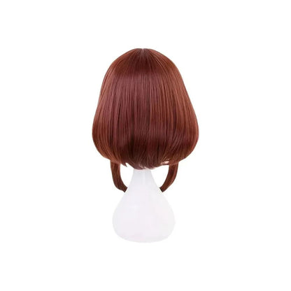 Peruca Curta Castanha Bob Resistente ao Calor para Cosplay da Ochako Uraraka do Anime My Hero Academia