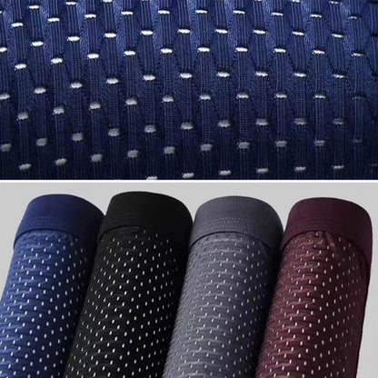 Men Breathable Boxers Ice Silk Mesh Men's Boxers Soft Breathable Underwear with Moisture-wicking Technology U Design for Comfort