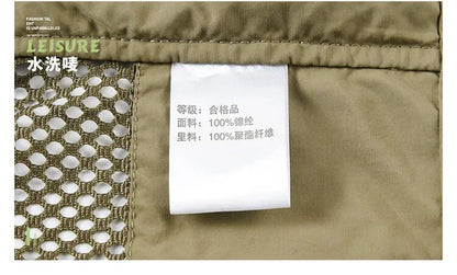 Colete Masculino de Malha com Vários Bolsos Secagem Rápida Sem Mangas Jaqueta Repórter Solto Casual Fino para Pesca Colete Masculino