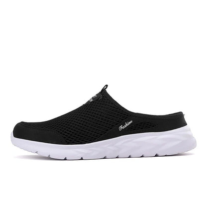 Fashion Men Half Slippers Anti-slip Men's Casual Shoes Lightweight Male Flat Slippers Breathable Fashion Slip on Flats Outdoor