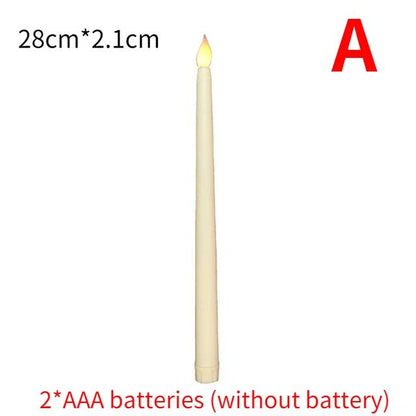 4/1PCS Long Christmas LED Candle Flameless Pointed Candle Light Battery Powered Church Flickering Candle Light Home Decoration