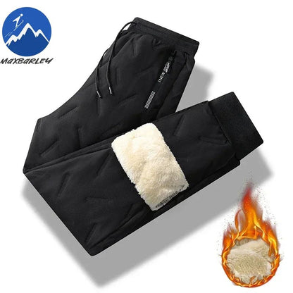 Calça Masculina de Inverno 8GG Grossa Acolchoada de Pluma Calça Esportiva Masculina de Alta Qualidade com Cordão Calça Jogger Masculina para Exterior Lazer Solta Acolchoada de Pluma