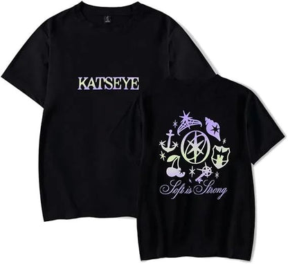 Katseye Merch Sad T-shirt Neutral Fashion Pop Music Short Sleeve Shirt Sportswear Street Shirt Cool Summer Fashion T-shirt