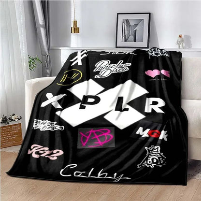 Manta Estampada Sam& Colby XPLR Manta de Sofá para Lazer Lençol de Casa Sofá Escritório Ar Condicionado Macia Viagem de Lazer Manta Personalizável