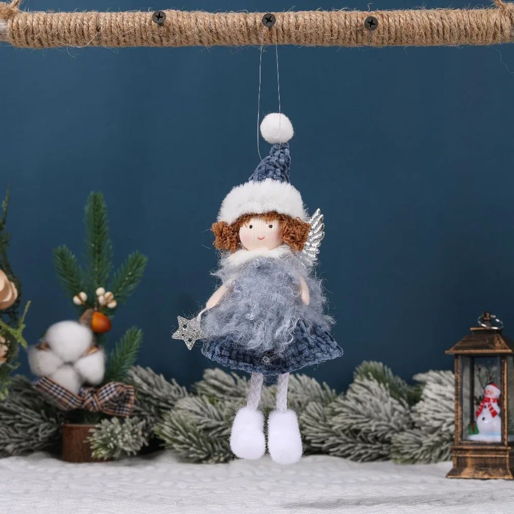 Christmas plush antlers angel girl pendant Christmas tree pendant creative doll pendant gift