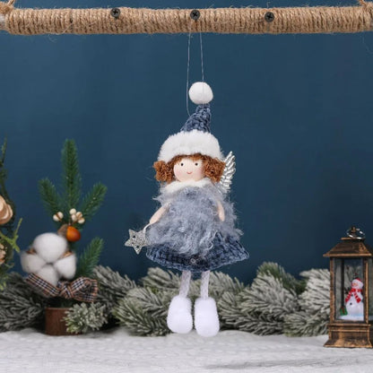 Christmas plush antlers angel girl pendant Christmas tree pendant creative doll pendant gift