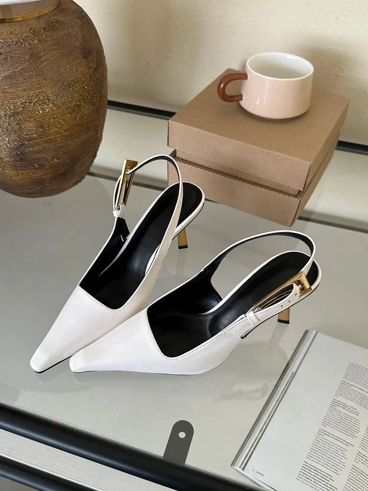 Aneikeh 2025 Verão Nova Banda Feminina Scarpins Sapatos Moda Raso Slip On Sandálias Slingback Salto Fino Alto Vestido Sapatos Sexy
