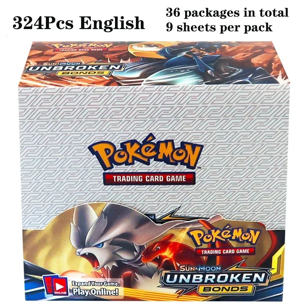 324 pçs/caixa Pokémon TCG: Sol e Lua, Escuridão Incendiada, 36 Pacotes, Caixa de Booster, Jogo de Cartas Pokémon, Brinquedos Colecionáveis, Jogo de Tabuleiro Prismático