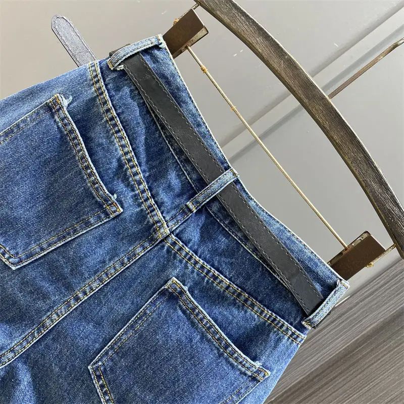 Spring Summer 2025 New Korean Fashion High Waist Denim Short Skirt Women Clothing Trend Sexy Pocket Slim A-line Skirt Female