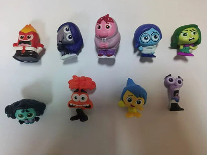 9 pçs/Conjunto Divertidamente 2 Bonecos de Ação Filme Desenho Animado Alegria Ansiedade Raiva Tristeza Nojo Medo Modelo Boneca Estatuetas Presente Infantil